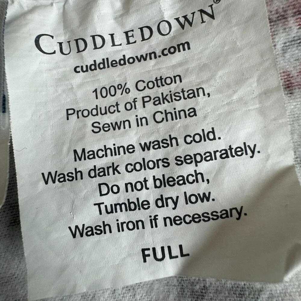 Cuddledown 100% Cotton Flannel Full Size Flat/Fitted Sheet Set (No Pillow Cases)